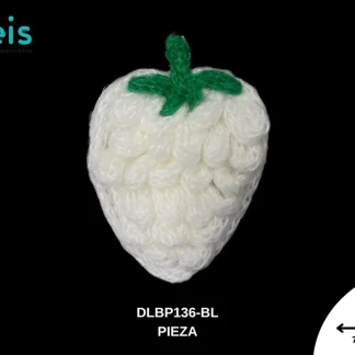 PARCHES BORDADOS Y ESTAMBRE FRESA DLBP136-BL 7cmX10.5cm BLANCA