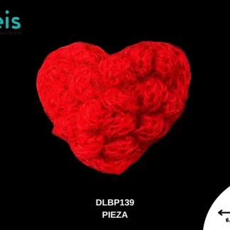 PARCHES BORDADOS Y ESTAMBRE CORAZON DLBP139 6.5cmX7cm ROJO