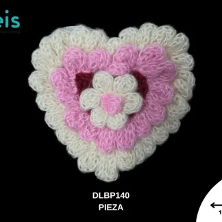 PARCHES BORDADOS Y ESTAMBRE CORAZON CON FLOR DLBP140 11cmX11.5cm MULTICOLOR