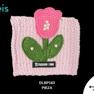 PARCHES BORDADOS Y ESTAMBRE TULIPAN TEJIDO CON PERLA DLBP163 12cmX10.5cm