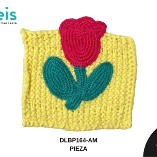 PARCHES BORDADOS Y ESTAMBRE TULIPAN TEJIDO DLBP164-AM 12cmX10.5cm AMARILLO