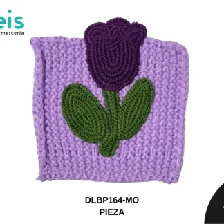 PARCHES BORDADOS Y ESTAMBRE TULIPAN TEJIDO DLBP164-MO 12cmX10.5cm MORADO