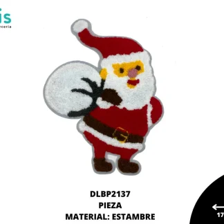 PARCHES BORDADOS Y ESTAMBRE NAVIDEÑO SANTA CLAUS CON COSTAL DLBP2137 17.5cmX22cm
