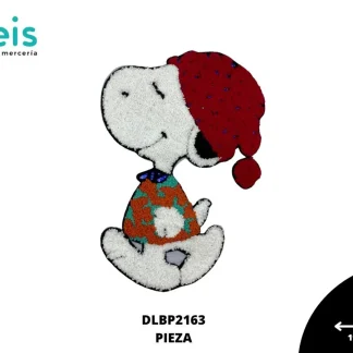 PARCHES BORDADOS Y ESTAMBRE SNOOPY CON PIJAMA NAVIDEÑA DLBP2163 19cmX26.5cm BLANCO