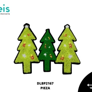 PARCHES BORDADOS Y ESTAMBRE TRES PINOS NAVIDEÑOS DLBP2167 19.5cmX15cm