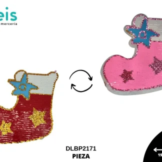 PARCHES LENTEJUELA REVERSIBLE BOTA DE NAVIDAD DLBP2171