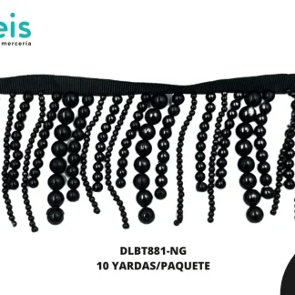 FLECO DE PERLA 10 YARDAS/BOLSA DLBT881 NEGRO