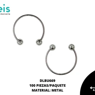 HERRAJE MEDIA ARGOLLA 4CM METALICO PLATA 100U/BOLSA