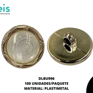 BOTON PLASTICO PATA DECORADO DLBU996 34L (21.5mm) 100 PZ/PQT DORADO