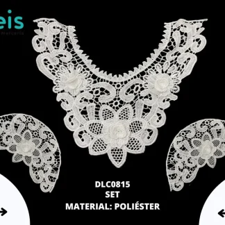 CUELLOS POLIESTER BRILLOSO SET 3D CON MANGAS DLC0875 C: M: BLANCO