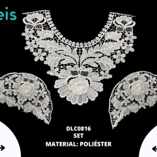 CUELLOS POLIESTER BRILLOSO SET 3D CON MANGAS DLC0816 C: M: BLANCO