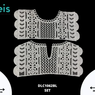 CUELLOS POLIESTER BRILLOSO SET CON ESPALDA DLC1062BL C: 39.5cmX20cm E: 38cmX19cm BLANCO