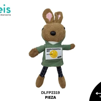 MINI PELUCHE CONEJO CAFÉ CAMISA VERDE REF: DLFP2319