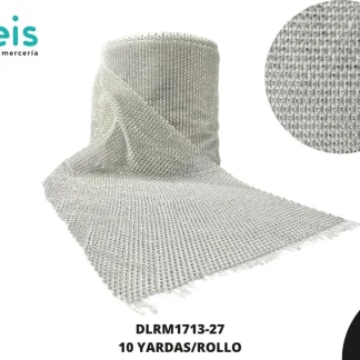 MALLA BASE BLANCA PIEDRA CRISTAL 27CM 10YARDAS/ROLLO