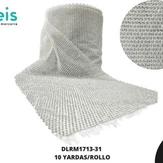 MALLA BASE BLANCA PIEDRA CRISTAL 31CM 10YARDAS/ROLLO