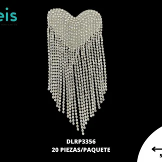 PARCHES PEDRERIA CORAZON CON FLECO DLRP3356 PLATA