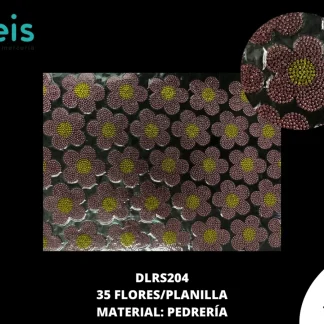 PLANILLA PEDRERIA FLOR 35/PZS 5 PETALOS ROSA DLRS204