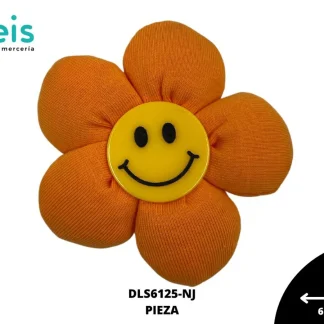 MINI PELUCHE FLOR CARA FELIZ NARANJA