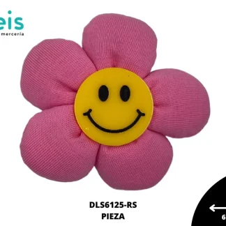 MINI PELUCHE FLOR CARA FELIZ ROSA
