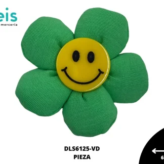 MINI PELUCHE FLOR CARA FELIZ VERDE