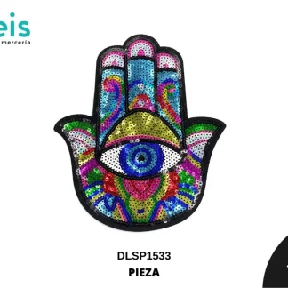 PARCHES LENTEJUELA MANO OJO TURCO DLSP1533 MULTICOLOR