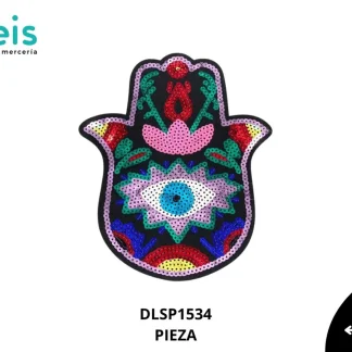PARCHES LENTEJUELA MANO OJO TURCO DLSP1534 MULTICOLOR