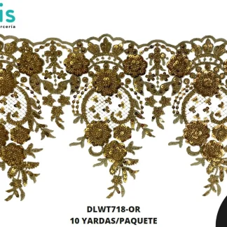 GUIPIUR SEDA DE LECHE CEREMONIAS DLWT718-OR DORADO 26 CM 10 YARDAS/PAQUETE