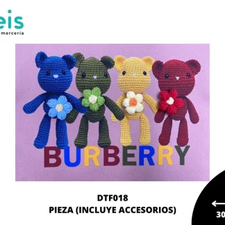 TRANFER CON ACCESORIOS CUATRO OSOS CON FLOR BURBERRY 25 PZ/PQT DTF018