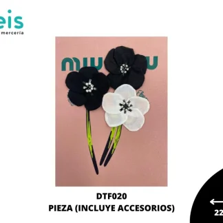 TRANFER CON ACCESORIOS FLORES CON TALLO 25 PZ/PQT DTF020