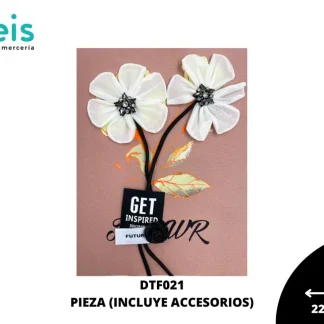 TRANFER CON ACCESORIOS DOS FLORES CON TALLO 25 PZ/PQT DTF021