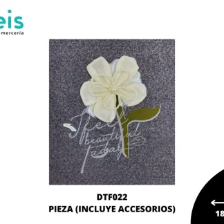 TRANFER CON ACCESORIOS FLOR CON TALLO Y LETRAS 25 PZ/PQT DTF022