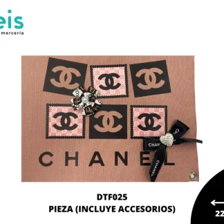 TRANFER CON ACCESORIOS CHANEL VARIOS LOGOS 50 PZ/PQT DTF025