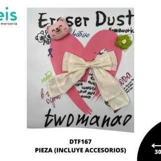 PARCHES DTF DECORADOS CORAZON CON LISTON FLOR TWDMANAO DTF167 30cmX33cm 50 PZ/PQT