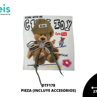 PARCHES DTF DECORADOS OSO CON GORRO CUTE TOY DTF178 27cmX30cm 50 PZ/PQT