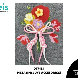 PARCHES DTF DECORADOS FLORES CON CORDON DTF181 22cmX28cm 20 PZ/PQT