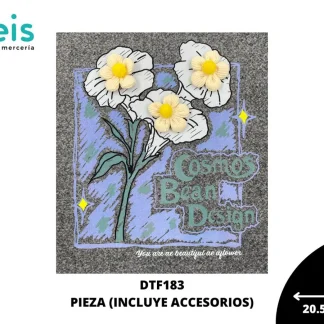 PARCHES DTF DECORADOS FLORES COSMOS BEAN DESING DTF183 20.5cmX23cm 20 PZ/PQT