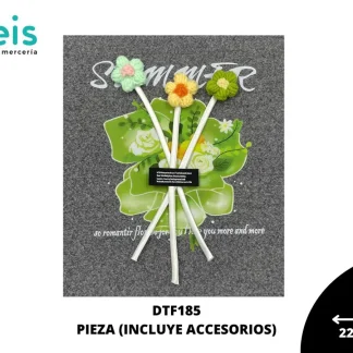 PARCHES DTF DECORADOS FLORES DTF185 22cmX26cm 25 PZ/PQT VERDE