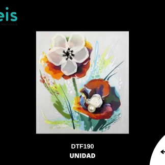 PARCHES DTF DECORADOS FLOR BLANCA CON PERLA DTF190 20cmX23cm 25 PZ/PQT MULTICOLOR