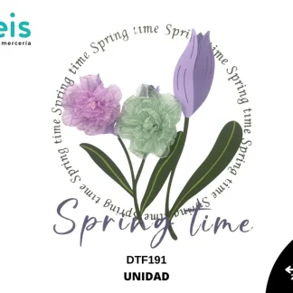 PARCHES DTF DECORADOS TULIPNES CON FLORES SPRING TIME DTF191 28.5cmX29.5cm 25 PZ/PQT