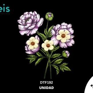 PARCHES DTF DECORADOS RAMO DE FLORES DTF192 19.5cmX24cm 25 PZ/PQT