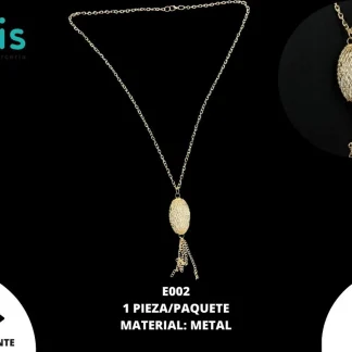 COLLAR E002 OVALO 1 PZ/PQT DORADO