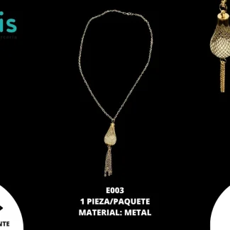 COLLAR E003 11cmX2.5cm 1 PZ/PQT DORADO