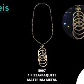 COLLAR E007 CIRCULOS 1 PZ/PQT DORADO