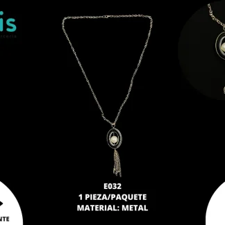 COLLAR METAL OVALO E032 1 PZ/PQT DORADO