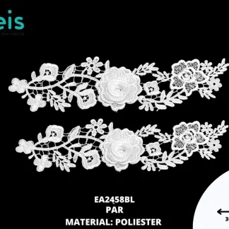 APLICACIONES EN PAR 3D POLIESTER BRILLOSO EA2458BL 7cmX30cm BLANCO