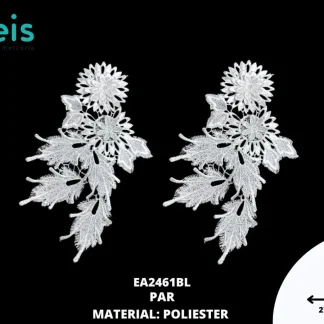 APLICACIONES EN PAR 3D POLIESTER BRILLOSO EA2461BL 27cmX16cm BLANCO