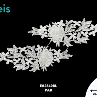 APLICACIONES EN PAR DECORADOS PLIESTER BRILLOSO EA2540BL 29.2cmX9.8cm BLANCO