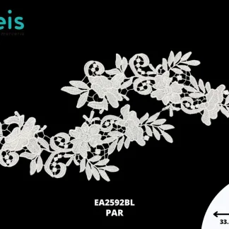 APLICACIONES EN PAR PLANOS POLIESTER BRILLOSO EA2592BL 33.5cmX12cm BLANCO