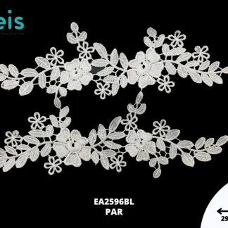 APLICACIONES EN PAR PLANOS POLIESTER BRILLOSO EA2596BL 29.5cmX9cm BLANCO