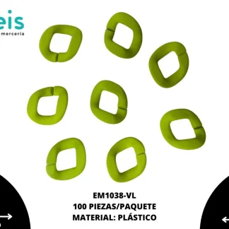 ESLABON MATE 28X34MM 100 PZ/PQT VERDE LIMON